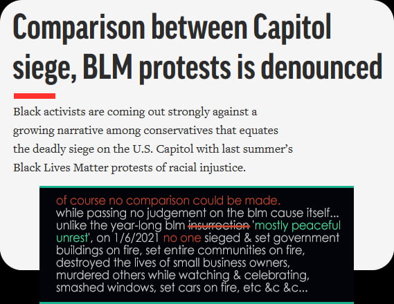 Marxists praise Violent, Homicidal BLM protests; effect pretense of offense when exposed.